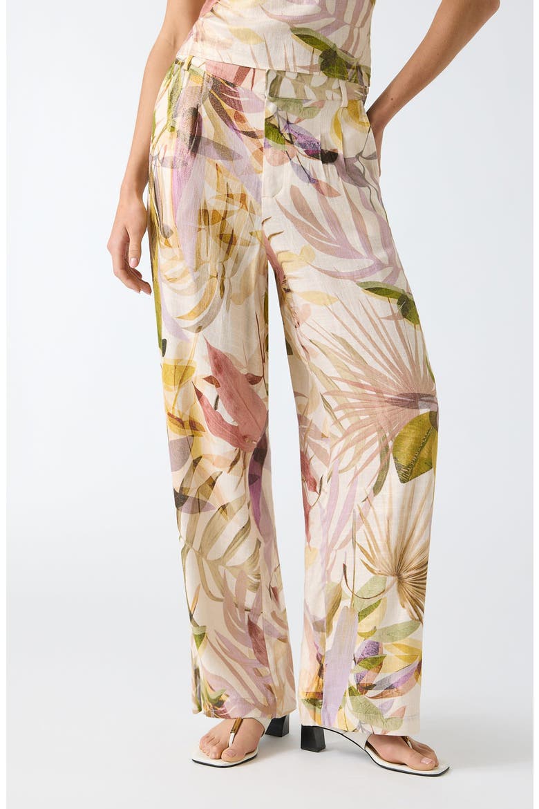 Sulli Botanical Print Pants, Main, color, PMOS-BROWN
