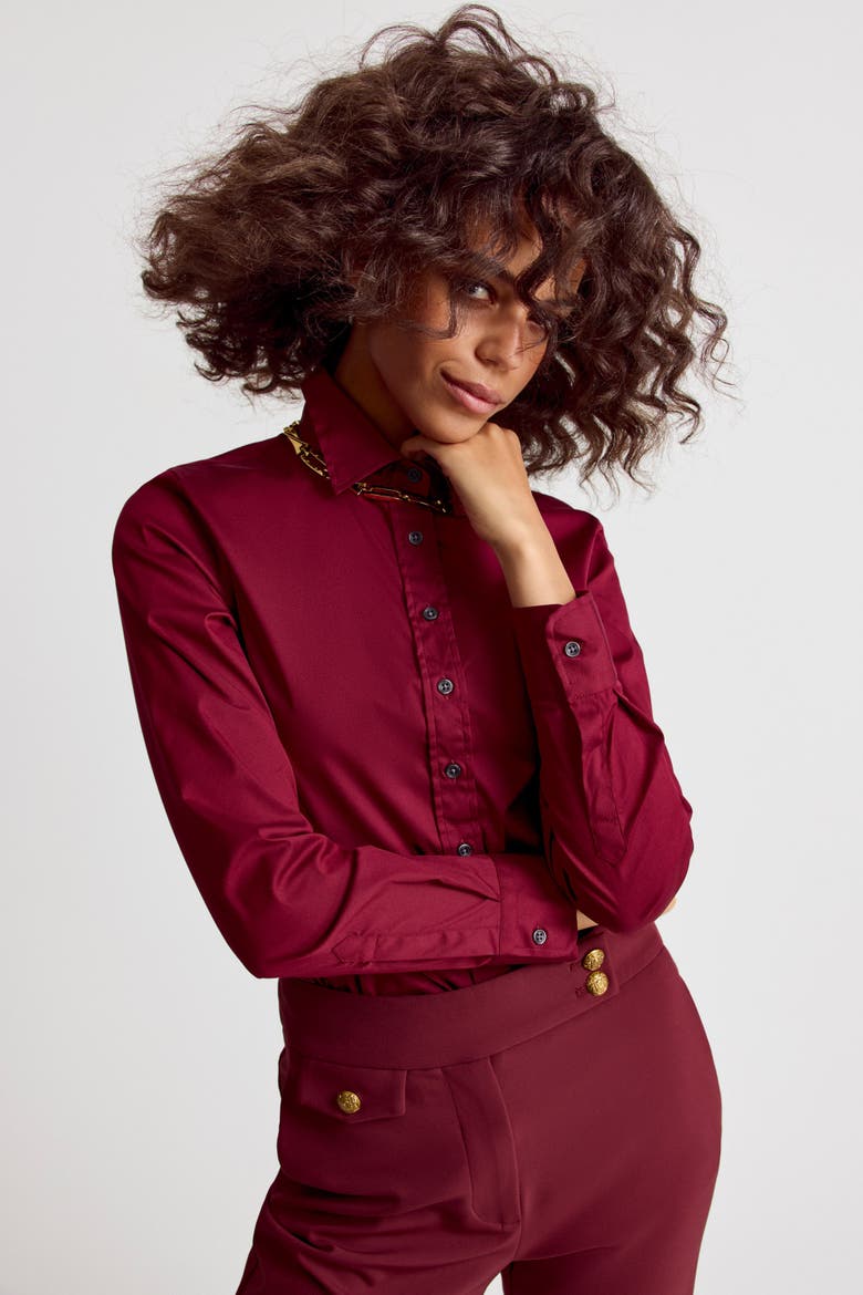 The Icon Shirt, Alternate, color, Burgundy