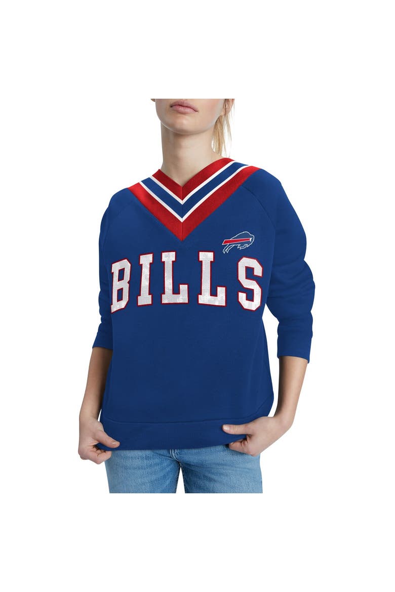 Women's Tommy Hilfiger Royal Buffalo Bills Heidi V-Neck Pullover Sweatshirt, Alternate, color, Royal