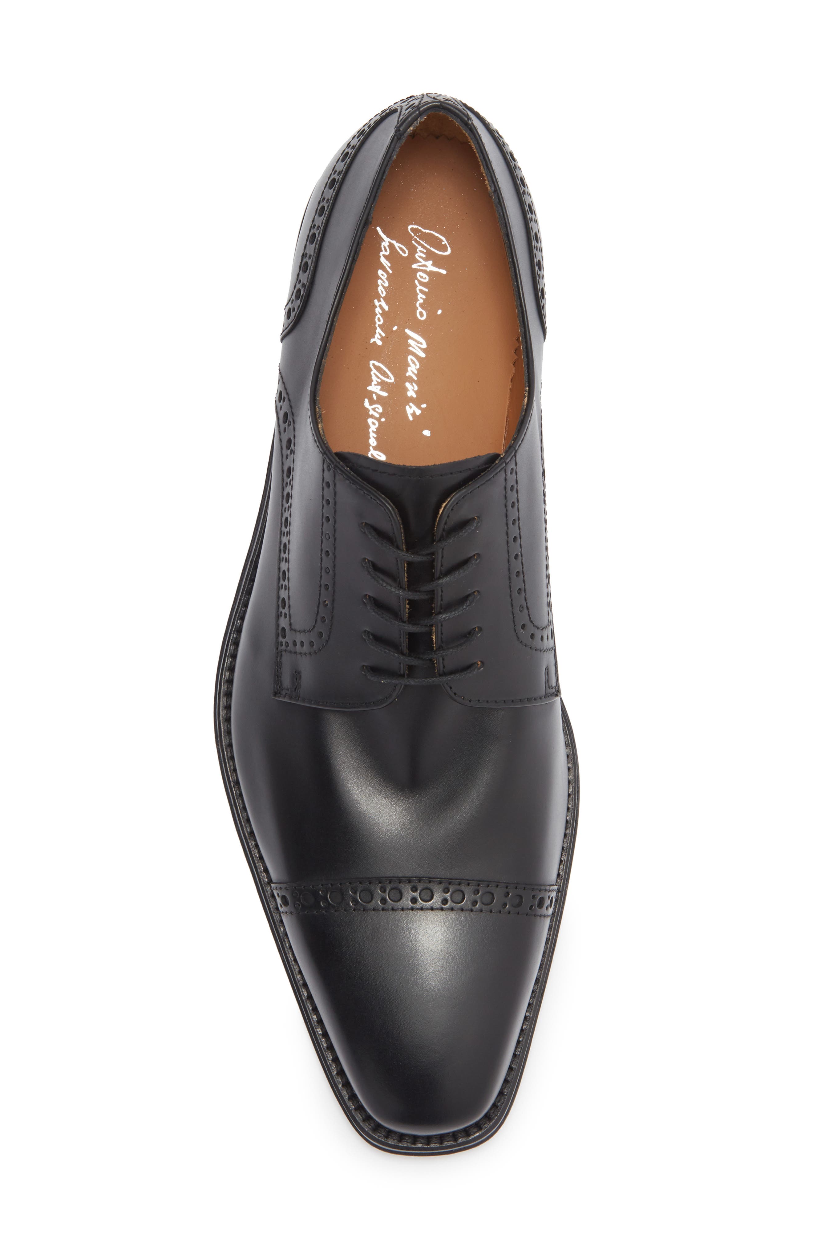 ANTONIO MAURIZI Cap Toe Derby, Alternate, color, Nero