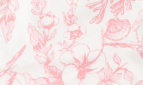 Shade Critters Seaside Toile One-piece Swimsuit & Skirt Set In Coral
