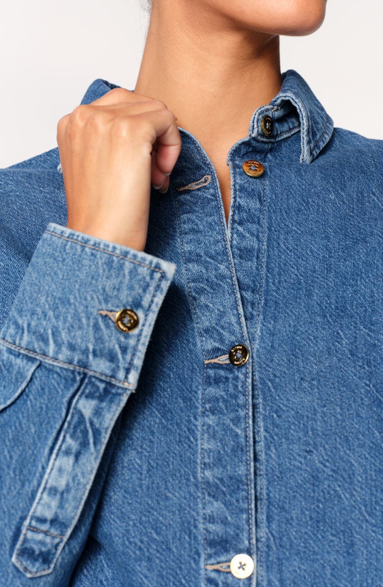 DL1961 Montauk Crop Denim Button-Up Shirt, Alternate, color, 