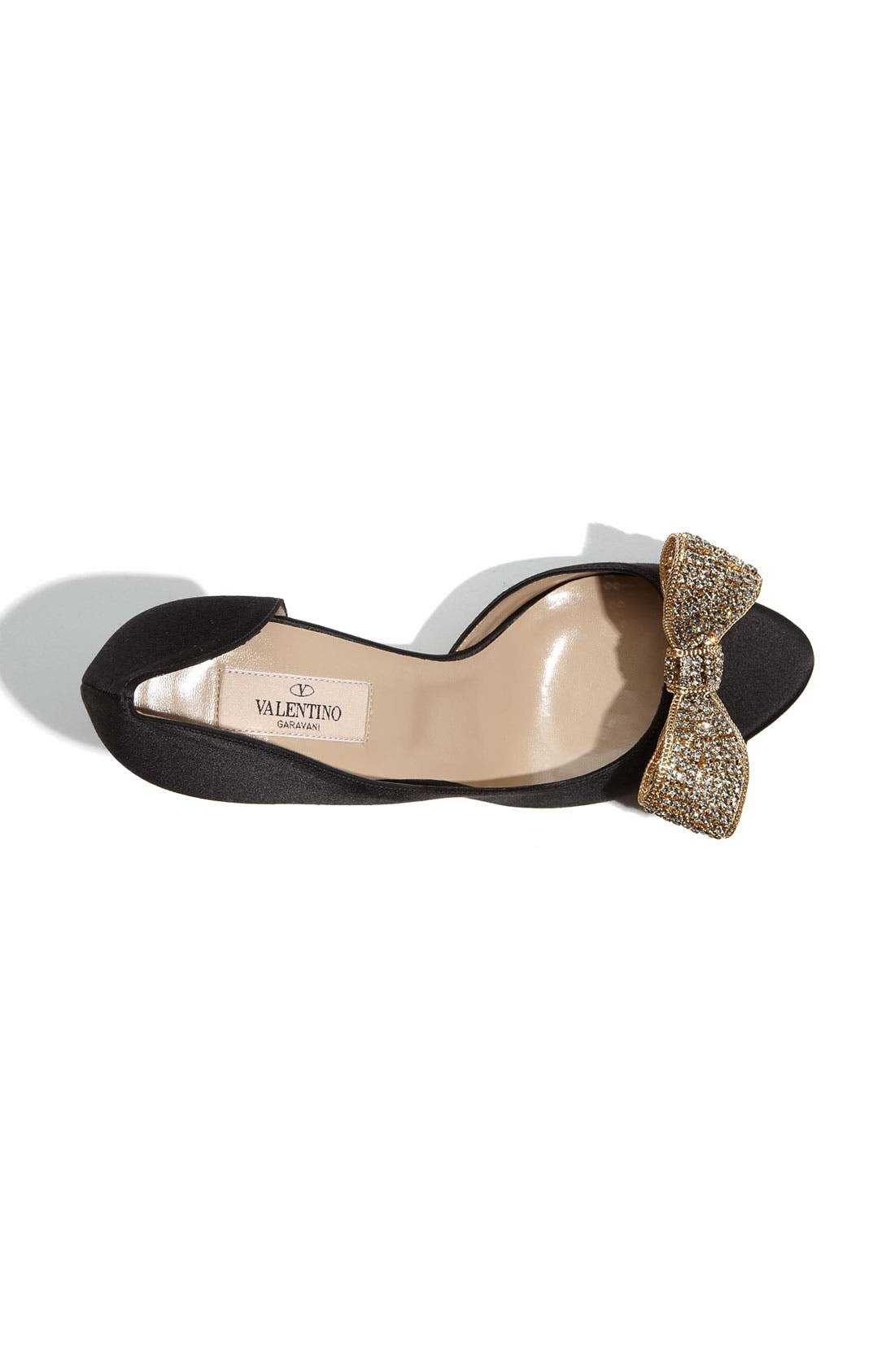 Jewelry Couture Bow d'Orsay Pump, Alternate, color, BLACK/ GOLD CRYSTAL