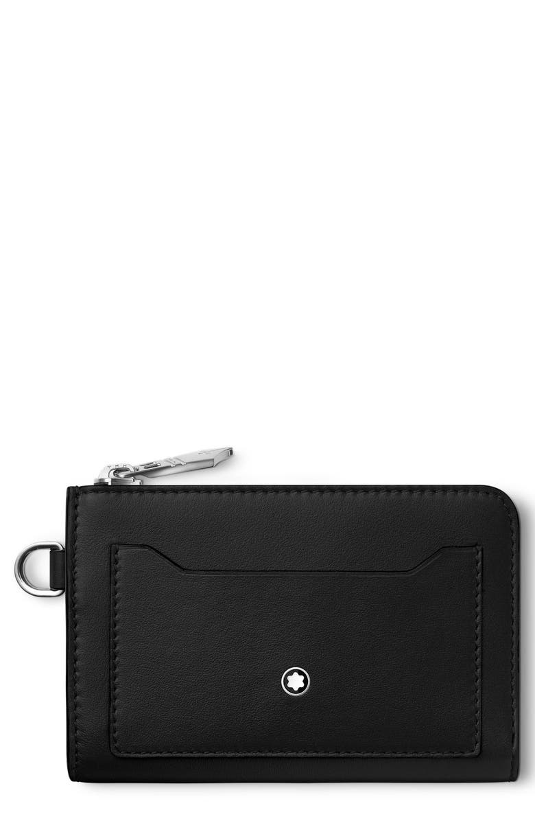 Montblanc Meisterstück Leather Zip Card Case, Main, color, 