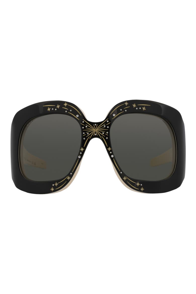 60mm Special Edition Oversize Square Sunglasses, Main, color, BLACK BLACK GREY