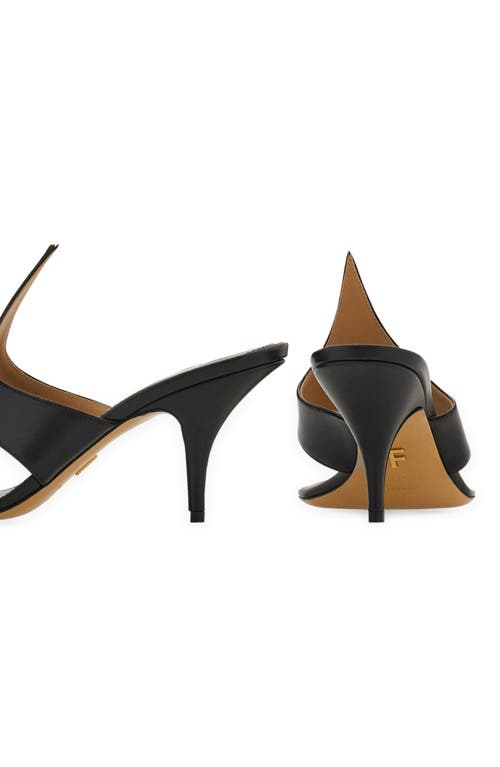 Ferragamo Sabot Infradito Lyrai In Pelle Nera  Donna In Nero/biscotto