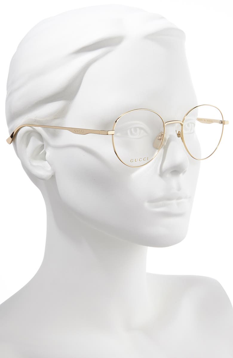 Gucci 53mm Round Optical Glasses, Alternate, color, 