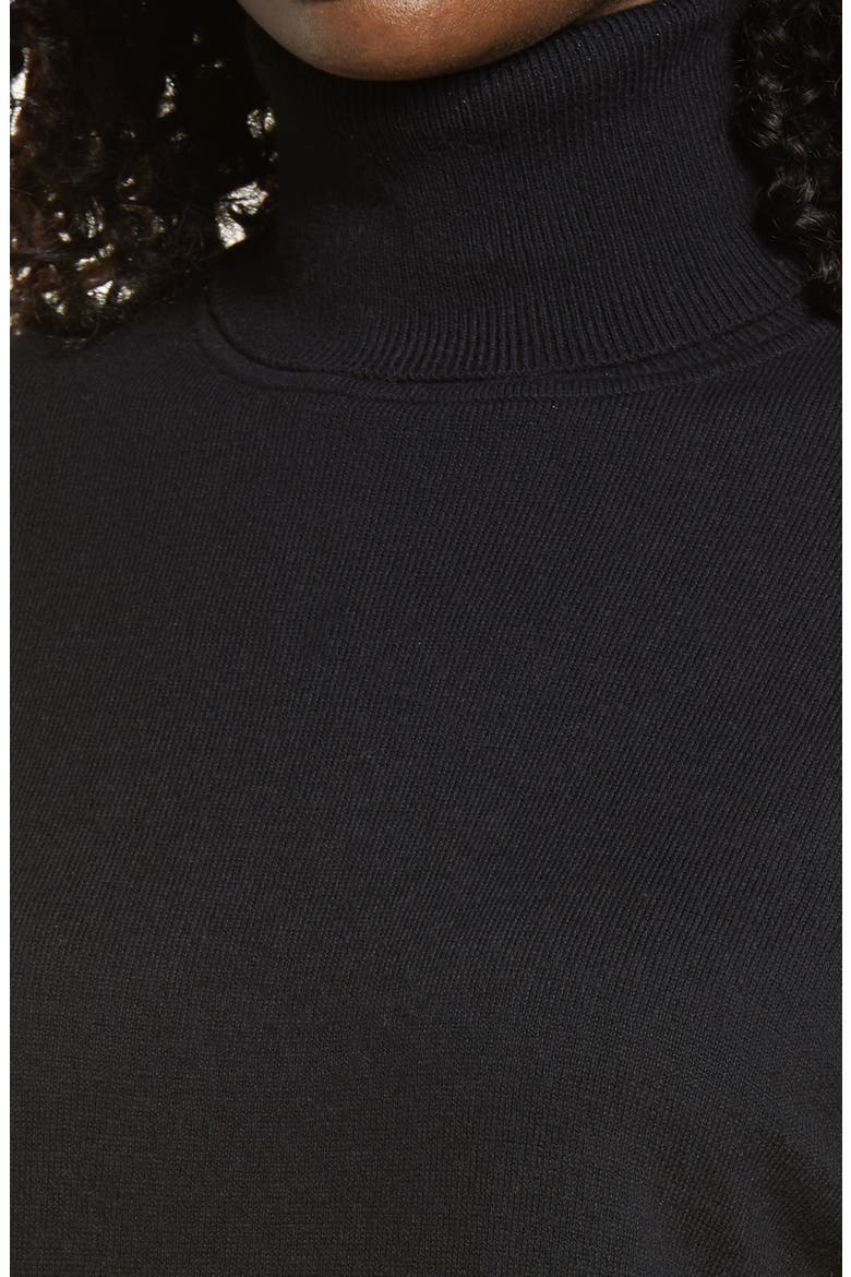 Morela Long Sleeve Turtleneck Sweater Dress, Alternate, color, BLACK