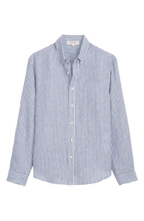 Mill Stripe Linen Button-Down Shirt