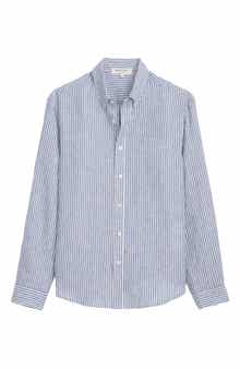Mill Stripe Linen Button-Down Shirt