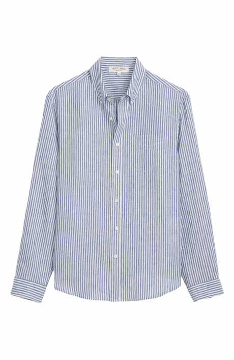 Mill Stripe Linen Button-Down Shirt