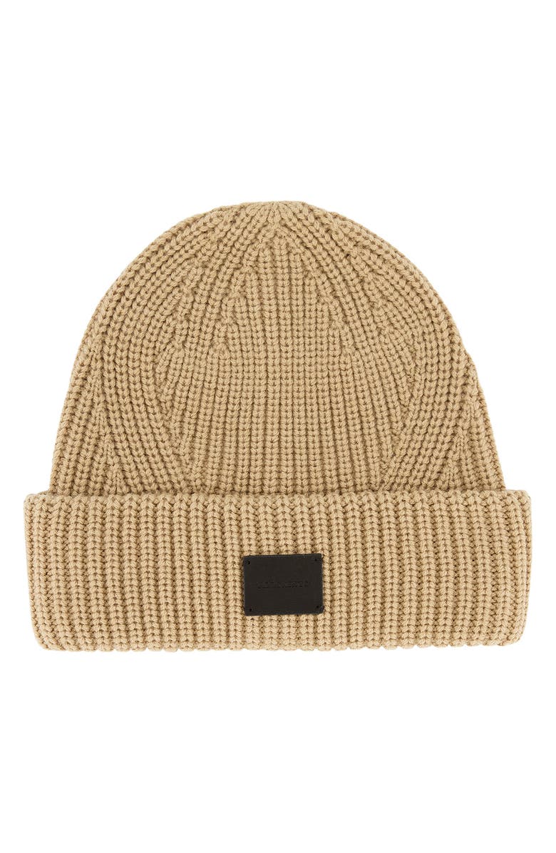 AllSaints Ribbed Beanie, Main, color, Toffee
