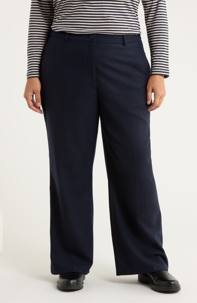 Seasalt Cornwall Lowena Straight Leg Recycled Wool Blend Pants, Main, color, Maritime