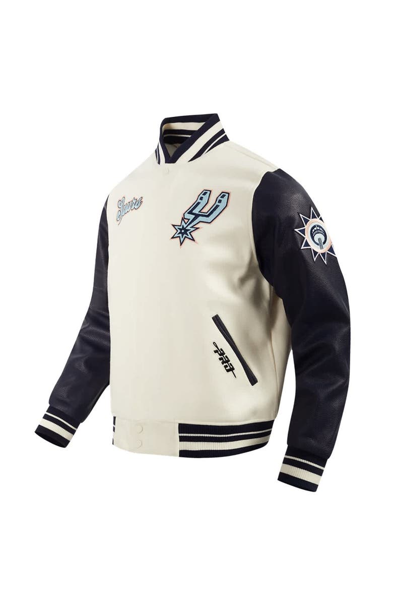 PRO STANDARD Men's Pro Standard  Cream San Antonio Spurs 2024/25 City Edition Wool Varsity Full-Zip Jacket, Alternate, color, 