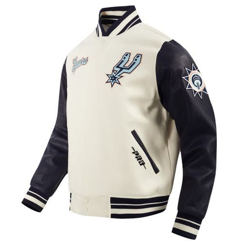 Pro Standard Cream San Antonio Spurs 2024/25 City Edition Wool Varsity Full-zip Jacket In White