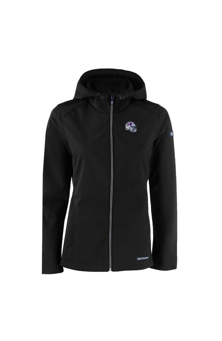 Cutter & Buck Women's Cutter & Buck Black Buffalo Bills Evoke Eco Softshell Recycled Full-Zip Hooded Jacket, Alternate, color, 