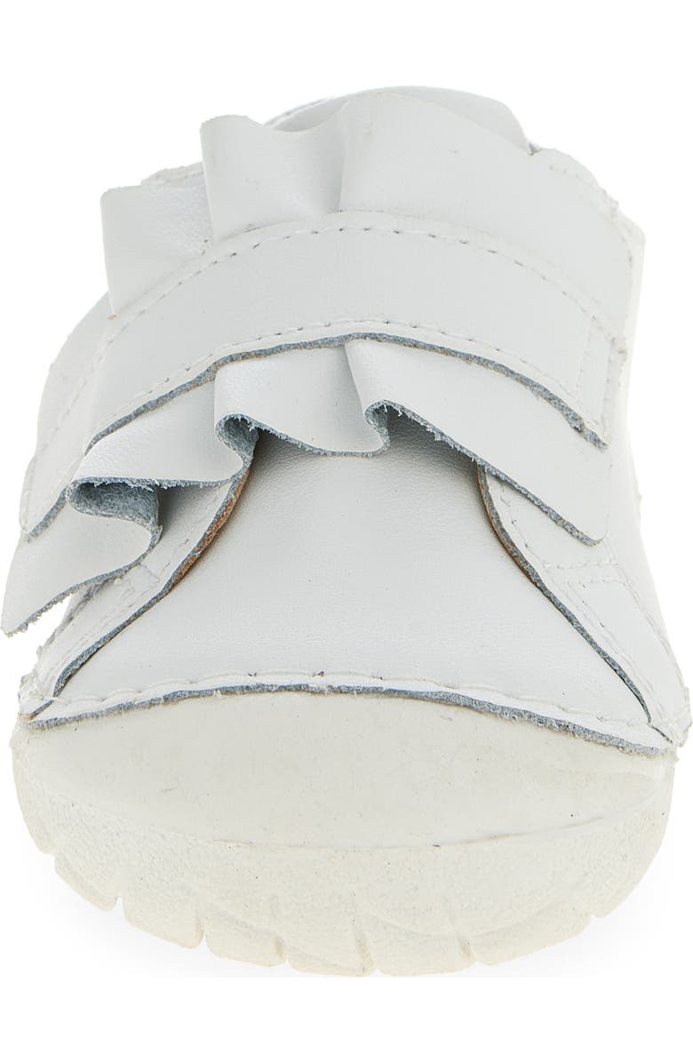 OLD SOLES Kids' Ruffle Strap Leather Sneaker, Alternate, color, Snow / Silver