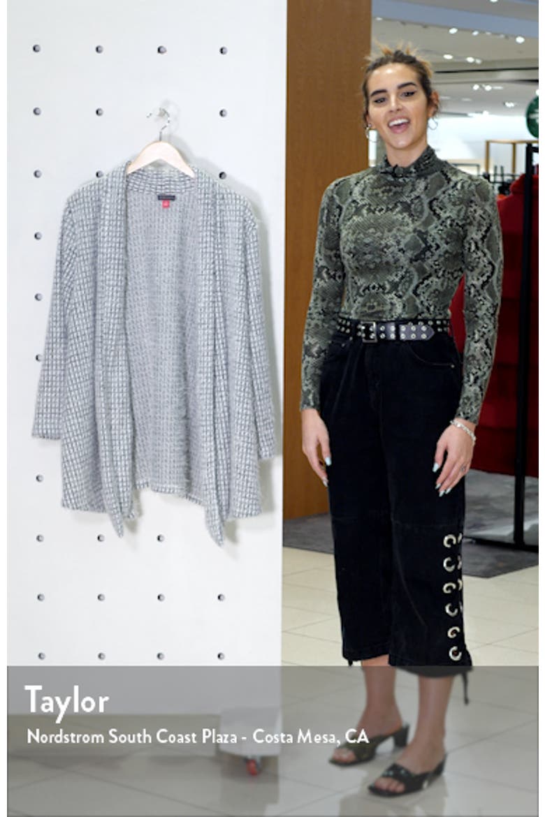 Drape Front Eyelash Houndstooth Cardigan video