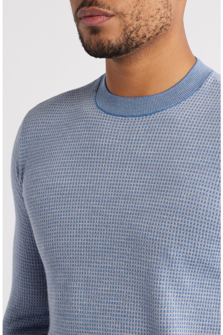 Geo Pattern Wool Sweater, Alternate, color, SOLID DARK BLUE