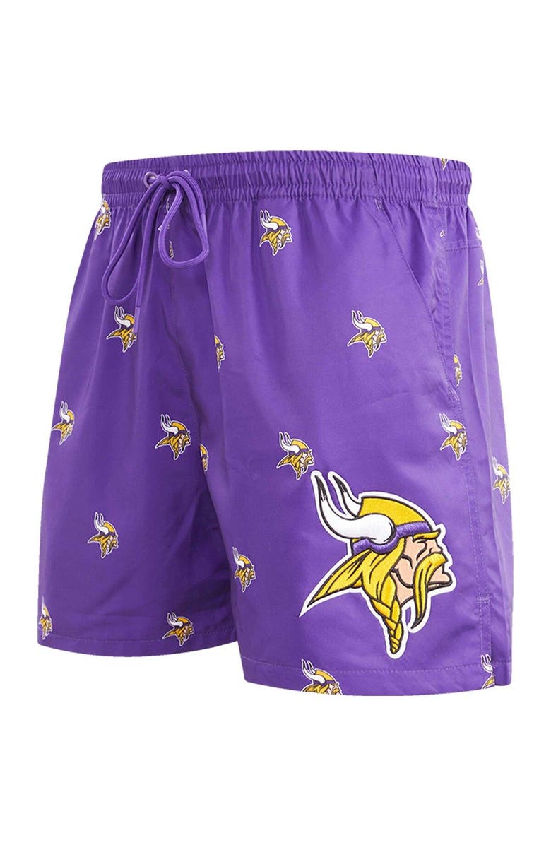 PRO STANDARD Men's Pro Standard  Purple Minnesota Vikings Allover Print Mini Logo Shorts, Alternate, color, Purple