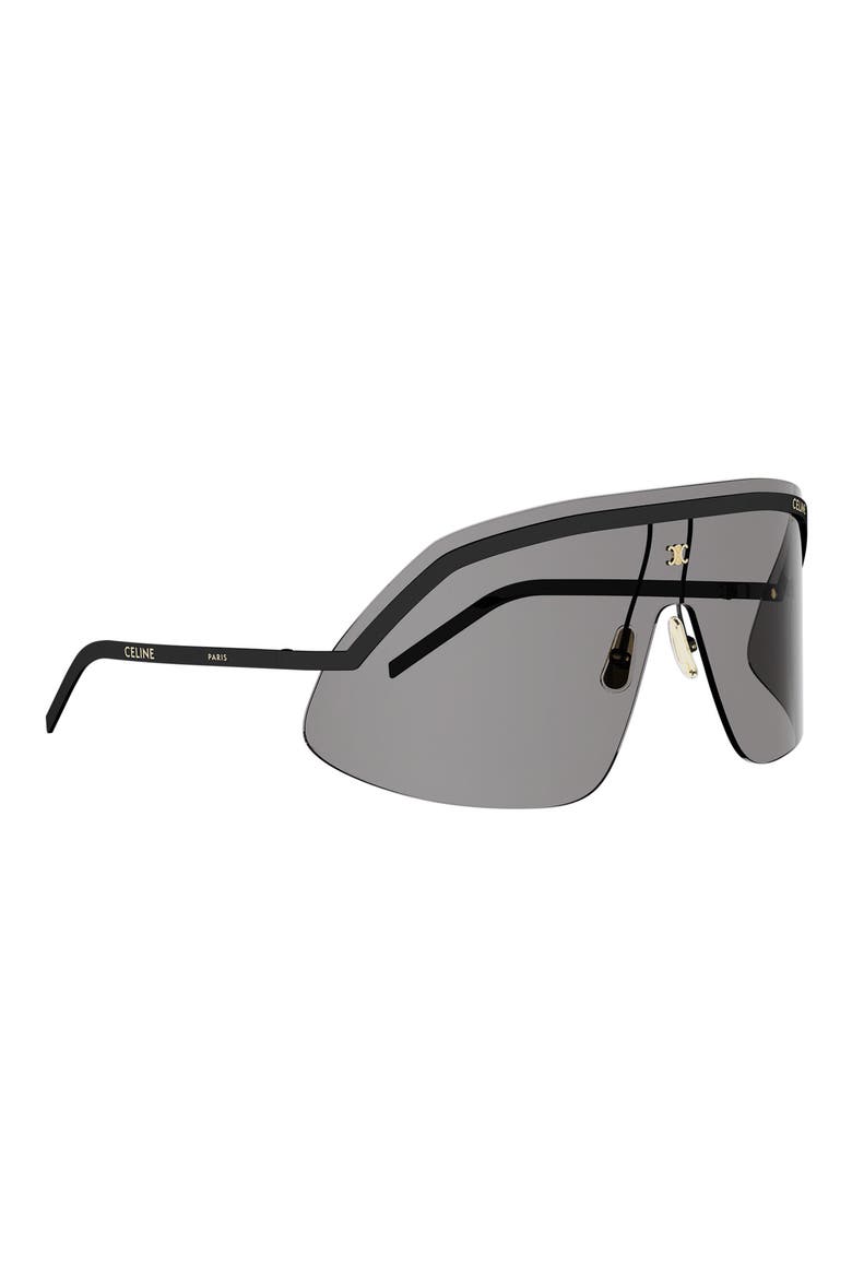 Morning Shade Rimless Mask Sunglasses, Alternate, color, SHINY BLACK / SMOKE