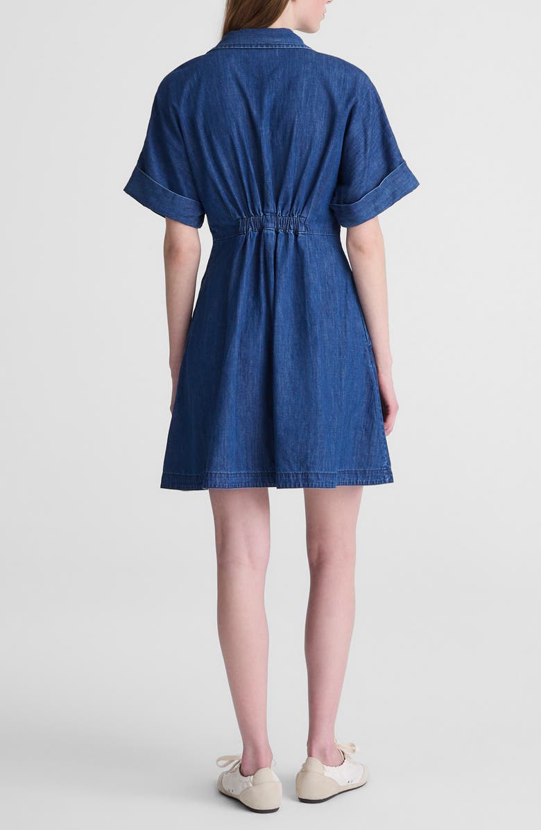 Madewell Pleated Denim Shirtdress, Alternate, color, Clean Birkdale