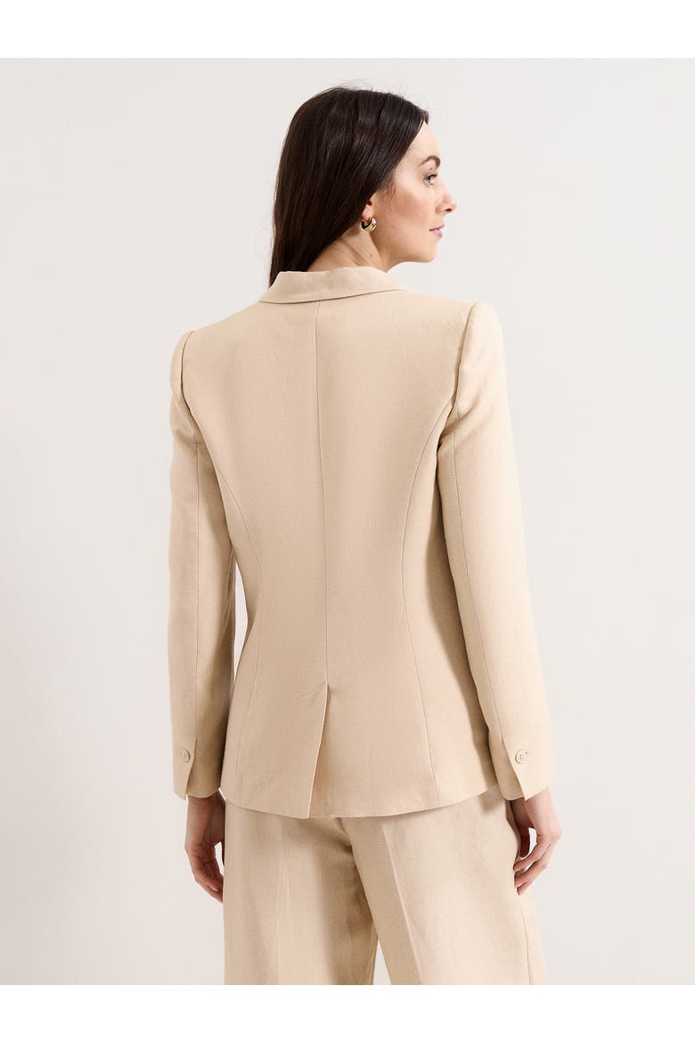 Elena Linen Blend Single Breasted Blazer, Alternate, color, Neutral
