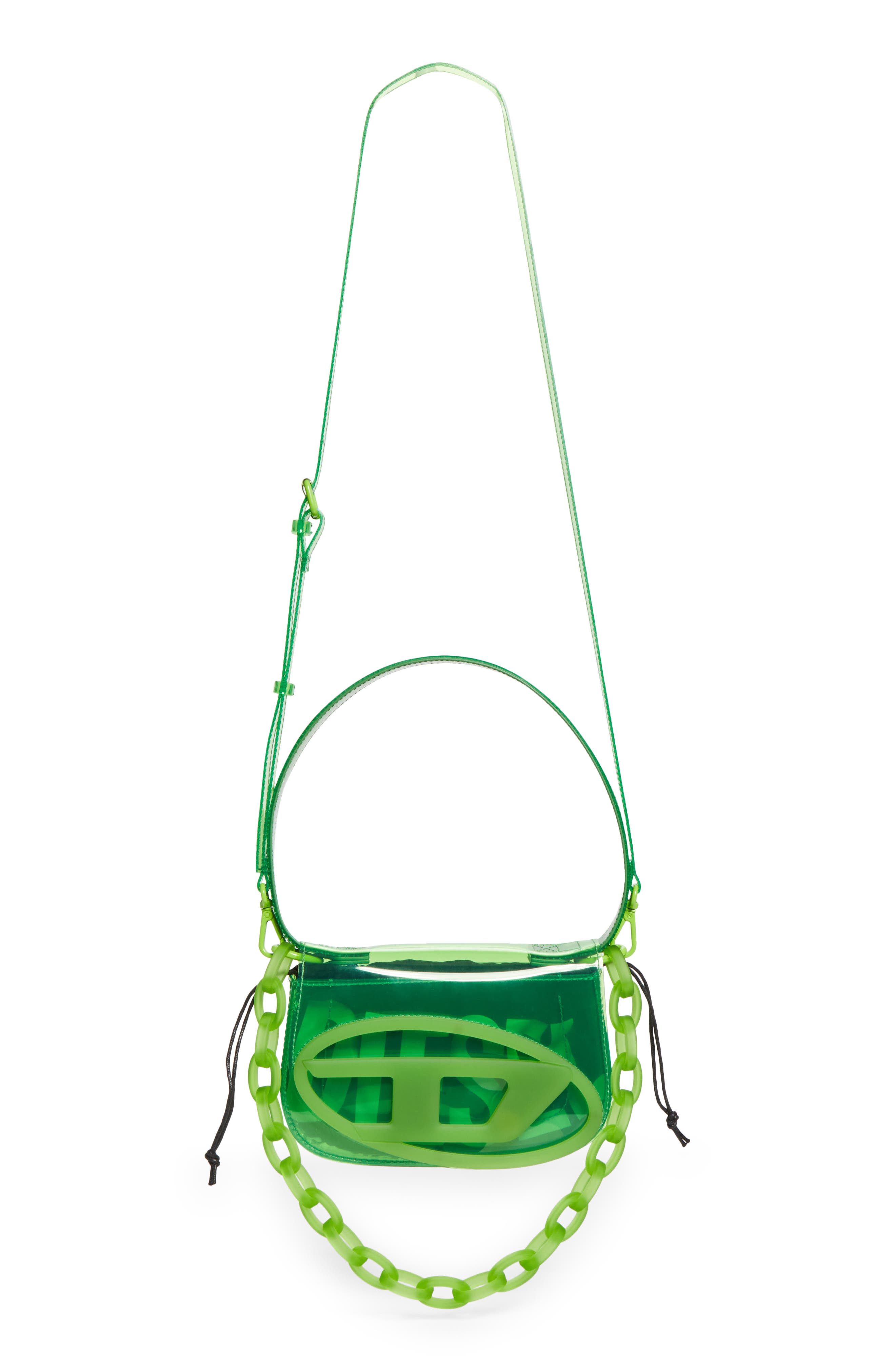 DIESEL<sup>®</sup> 1DR Logo Clear Shoulder Bag, Alternate, color, Green