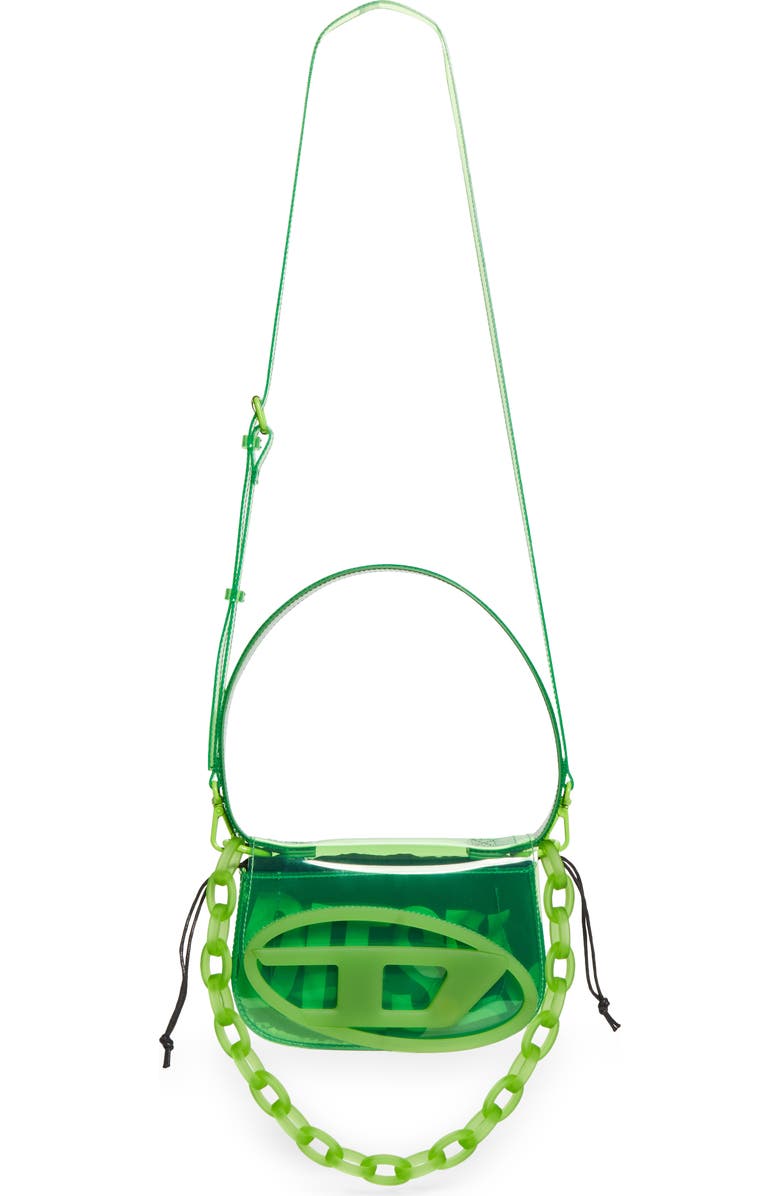 DIESEL<sup>®</sup> 1DR Logo Clear Shoulder Bag, Alternate, color, Green