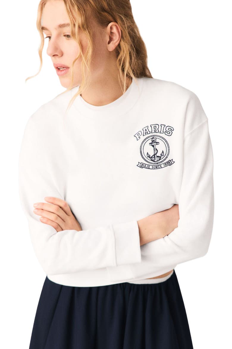 Sailor print sweatshirt, Alternate, color, White