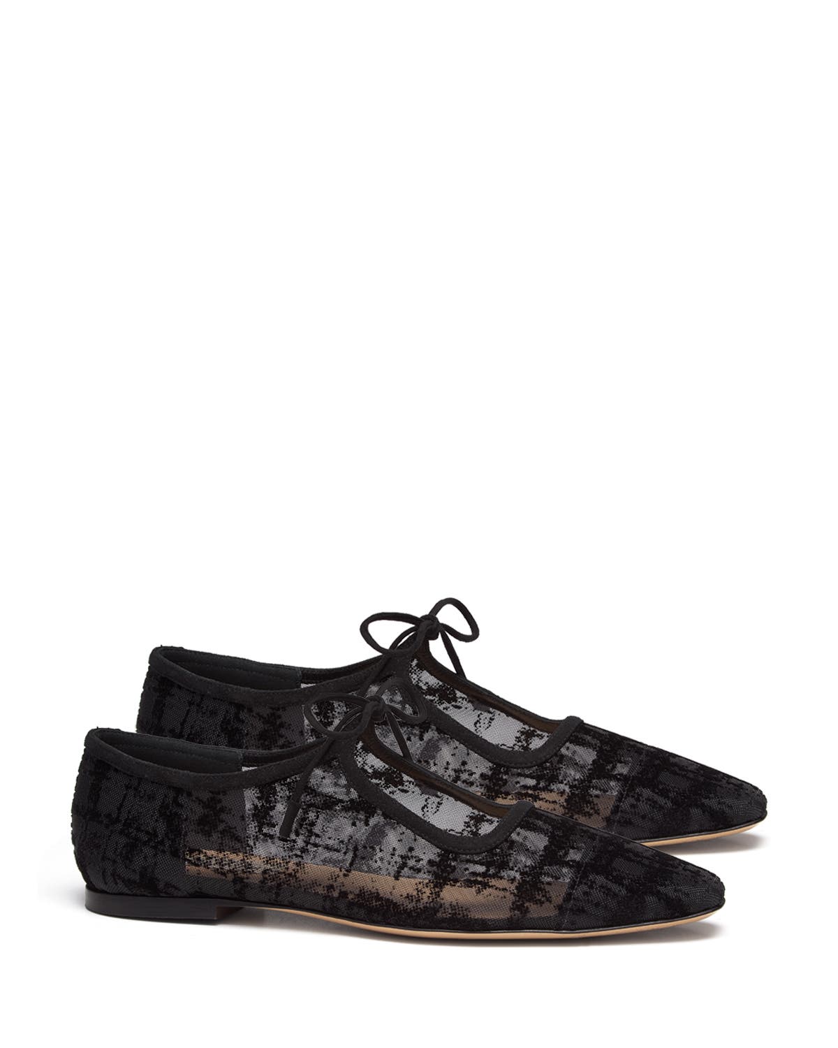 Marcella Flock Flat, Alternate, color, Black