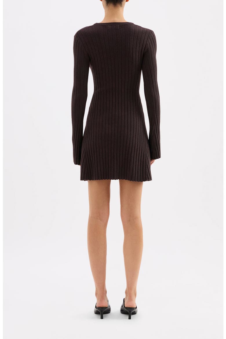 Astrid Knit Mini Dress, Alternate, color, Espresso