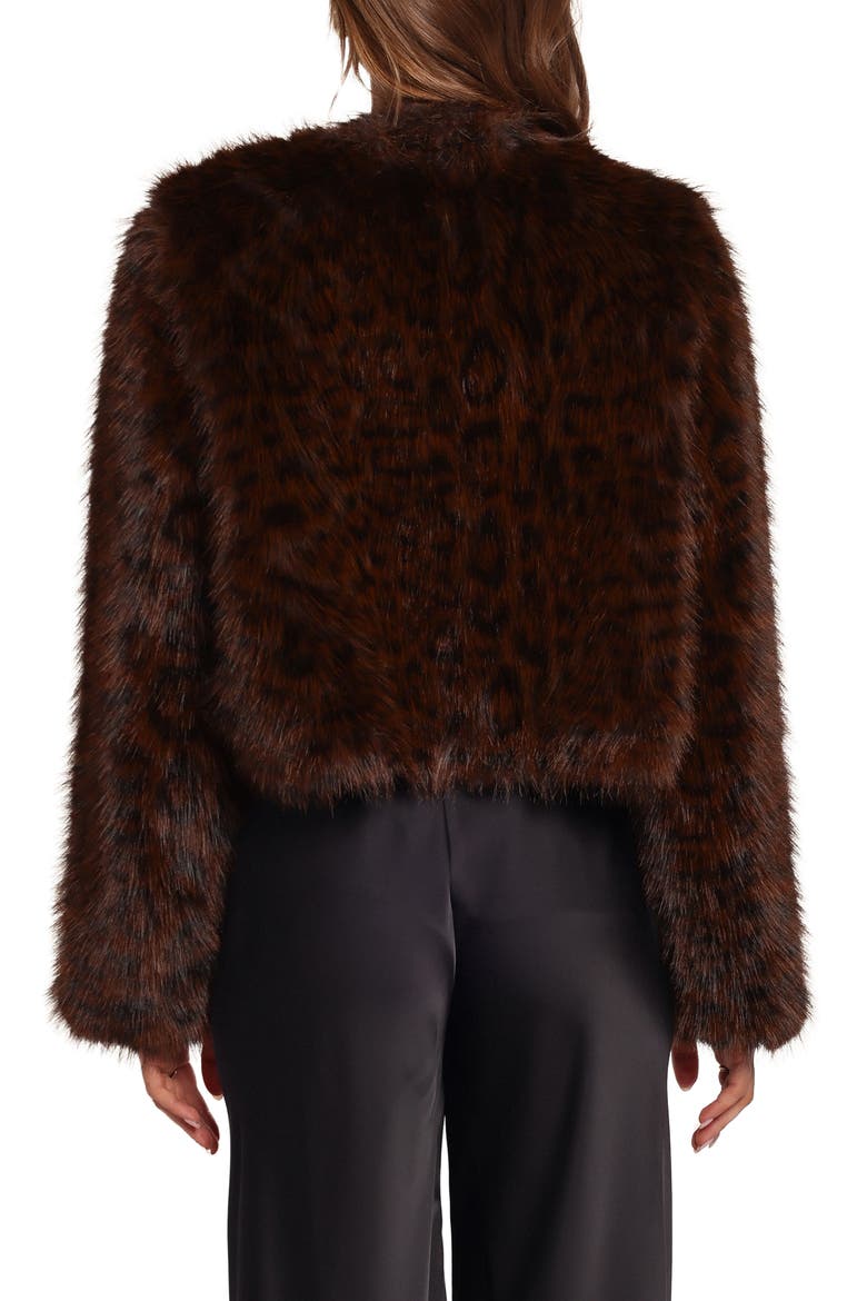 Minnie Faux Fur Jacket, Alternate, color, BROWN CHEETAH