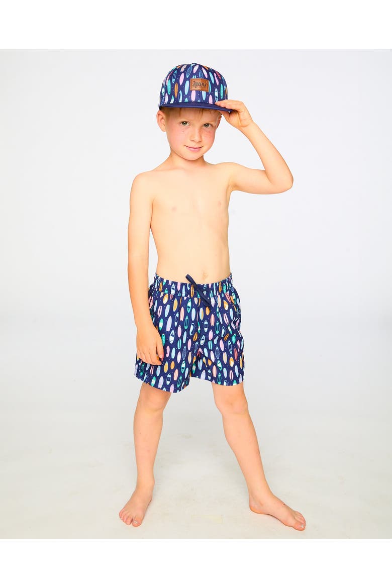 Mid Thigh Surfboard Boardshorts, Alternate, color, Blue Printed Surfboards
