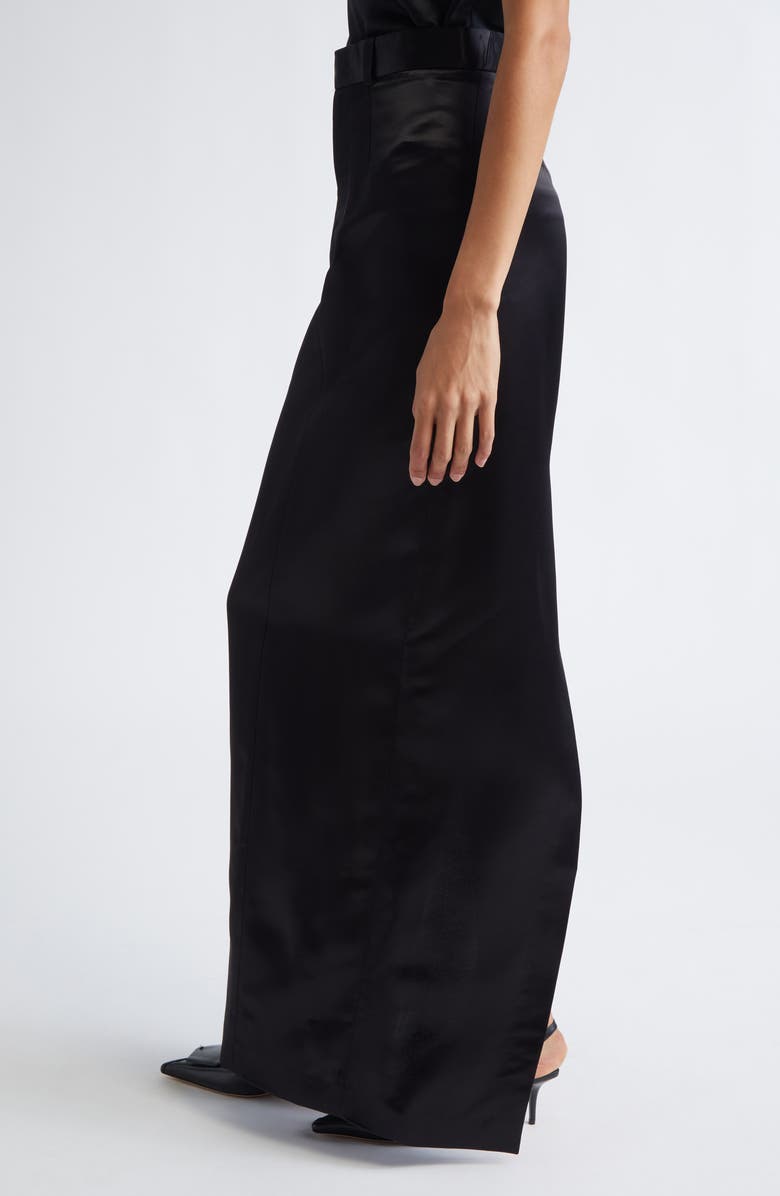 GRACE LING Pillar Liquid Satin Maxi Skirt, Alternate, color, Black
