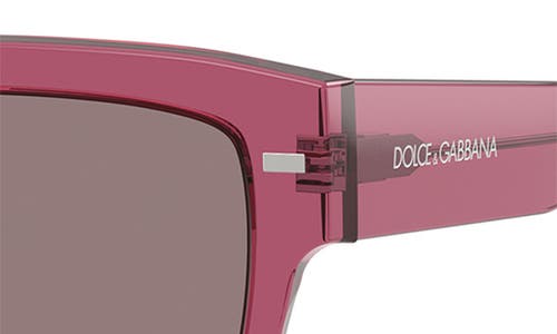 Dolce & Gabbana Dolce&gabbana 55mm Square Sunglasses In Transparent Bordeaux/purple
