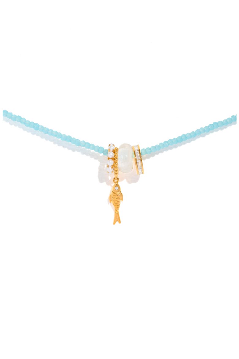 Fish Beaded Pendant Necklace, Alternate, color, GOLD
