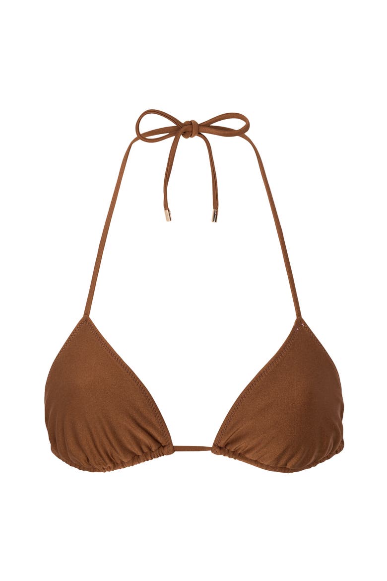Le Triangle Pattern Classic Bikini Top, Alternate, color, ESPRESSO MARTINI