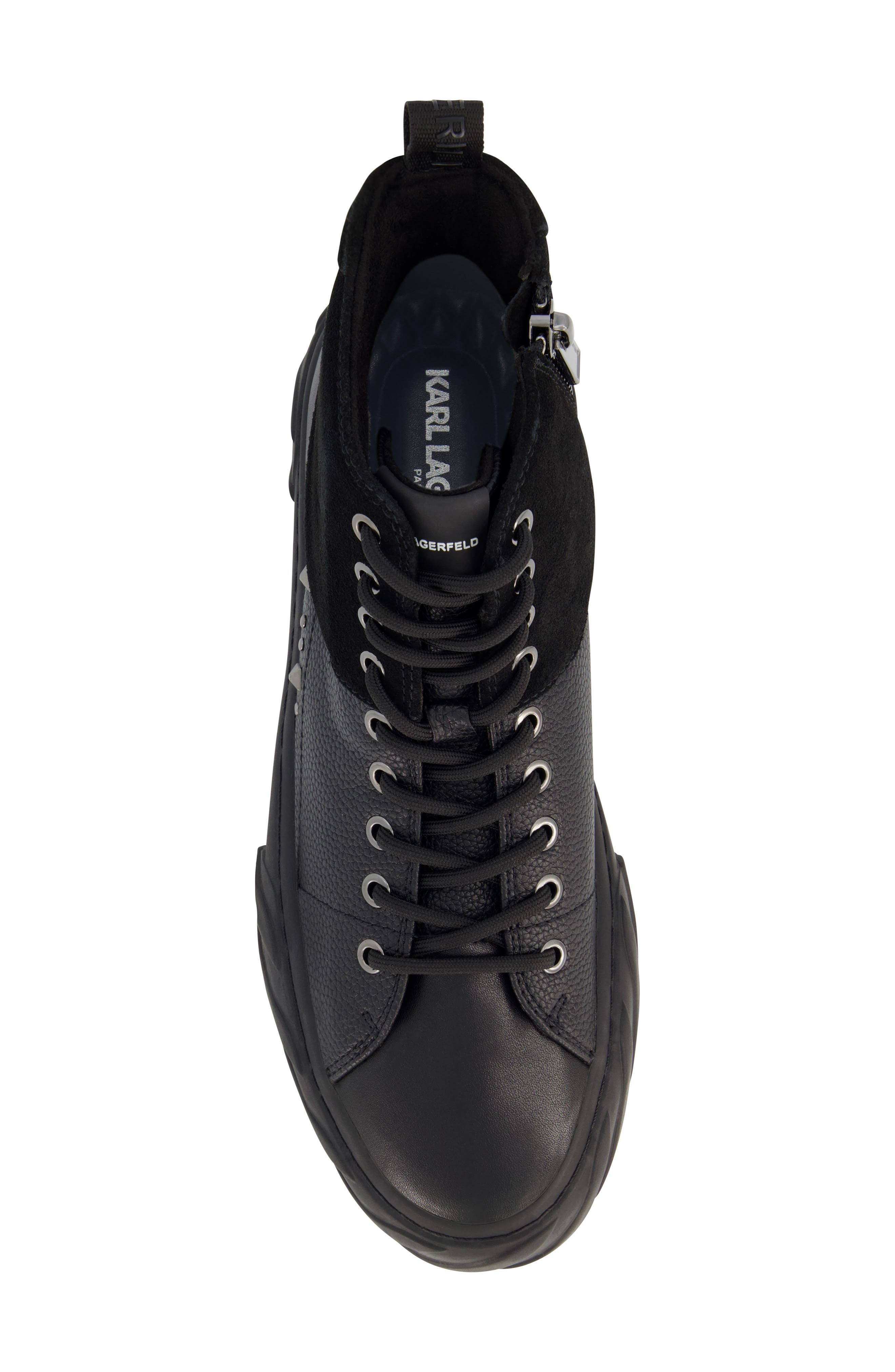 KARL LAGERFELD PARIS Studded High Top Sneaker, Alternate, color, Black