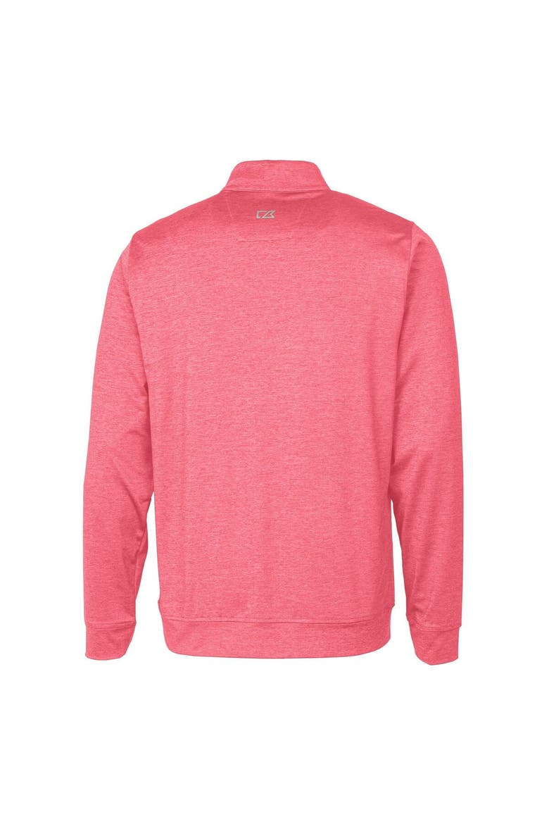 Men's Cutter & Buck  Scarlet Ohio State Buckeyes Alumni Logo Stealth Heathered Quarter-Zip Pullover Top, Alternate, color, Red