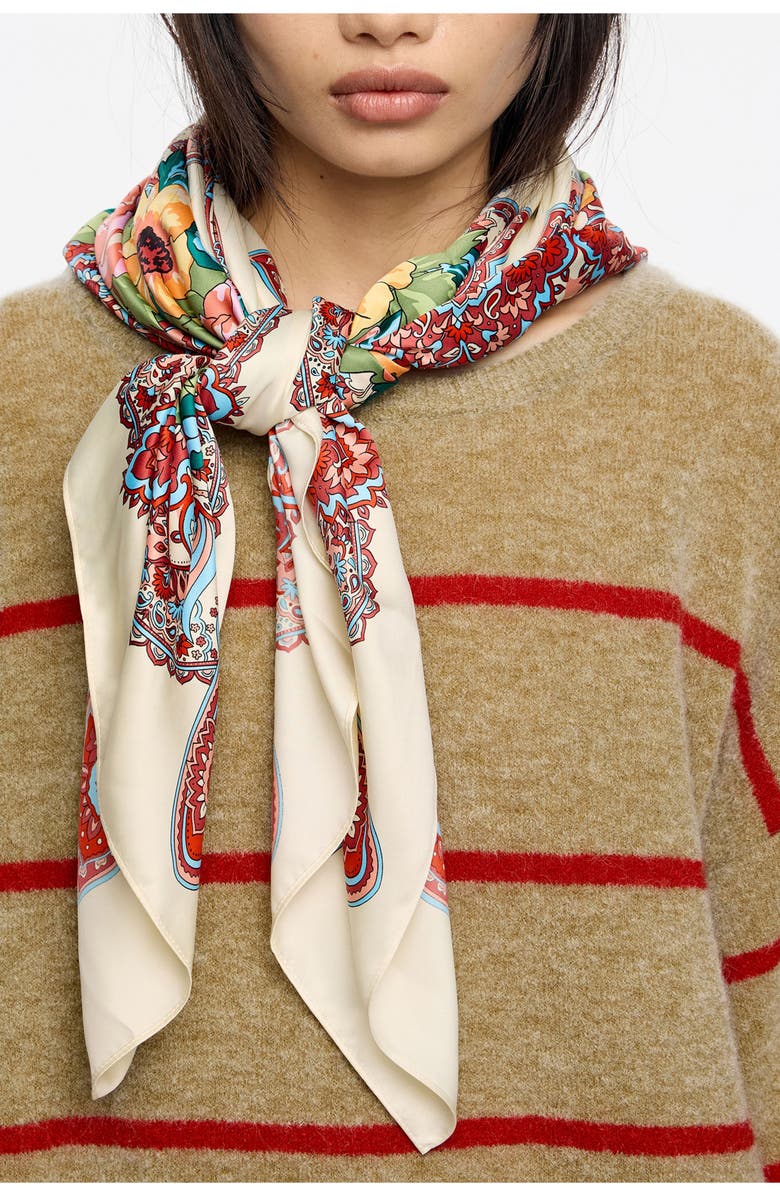 Bimba y Lola Paisley Floral Scarf, Alternate, color, 