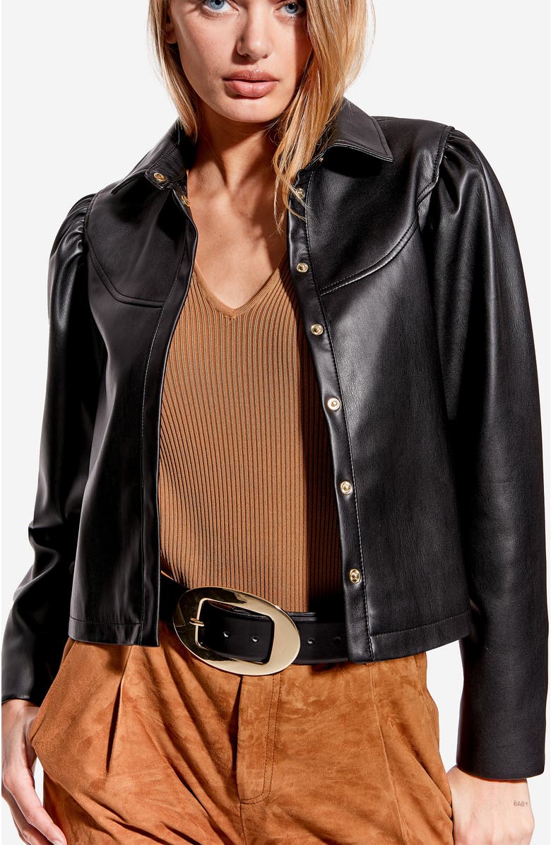 AS by DF Fallon Recycled Leather Shacket, Alternate, color,