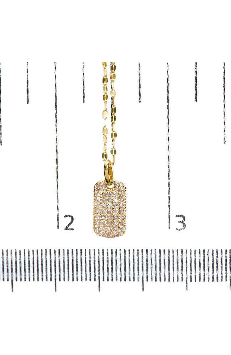 Haus of Brilliance 18K Yellow Gold PlatedSilver 1/3 Cttw Diamond Studded Dog Tag Pendant Necklace, Alternate, color, Yellow