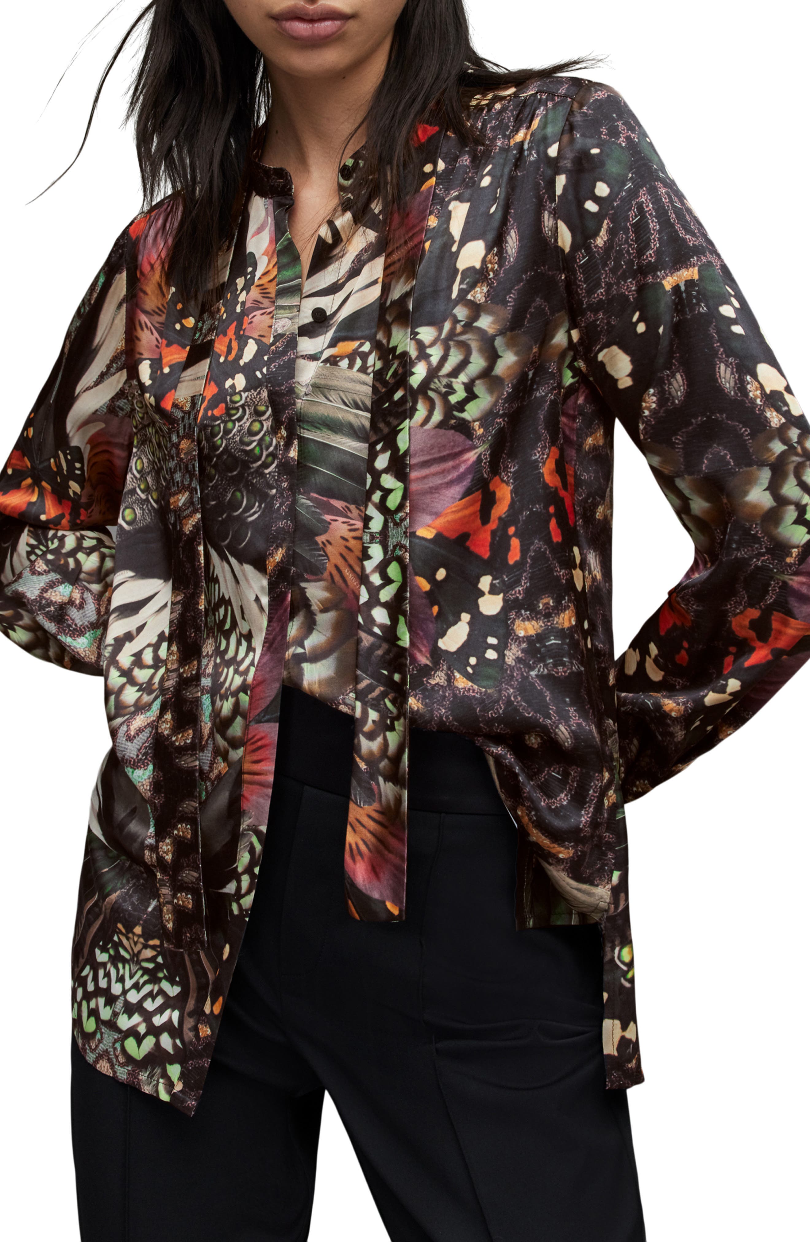 AllSaints Toni Gene Long Sleeve Blouse