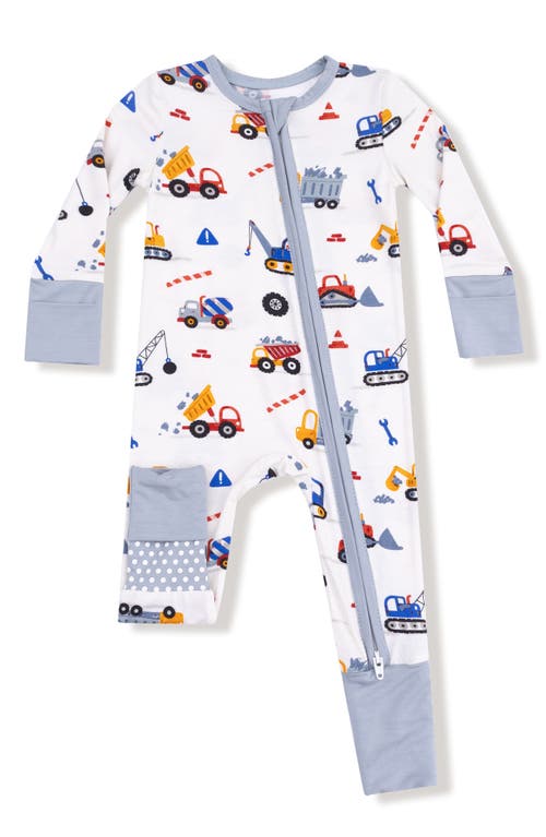 Angel Dear Crayon Construction Convertible Zip Romper In Gray