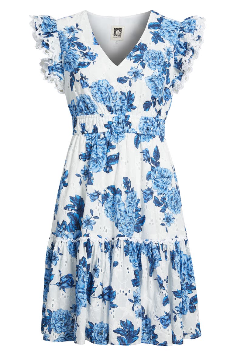 Floral Eyelet Lace Dress, Alternate, color, MARINA MULTI