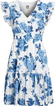 Anne Klein Floral Eyelet Lace Dress