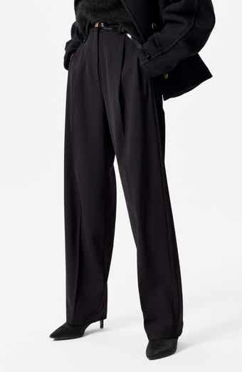 & Other Stories Creased Straight Leg Wool Blend Pants