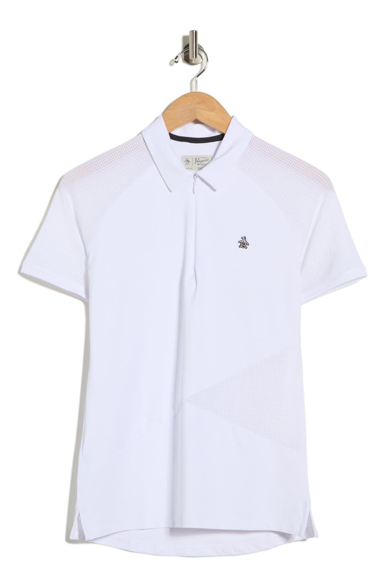 Zip Front Polo, Alternate, color, BRIGHT WHITE