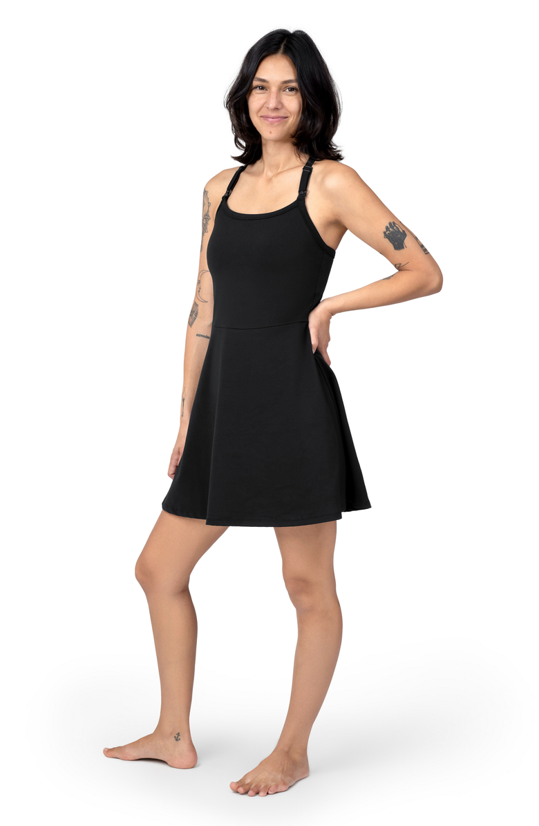 Kindred Bravely Stevie Active Racerback Nursing Dress, Main, color, Black